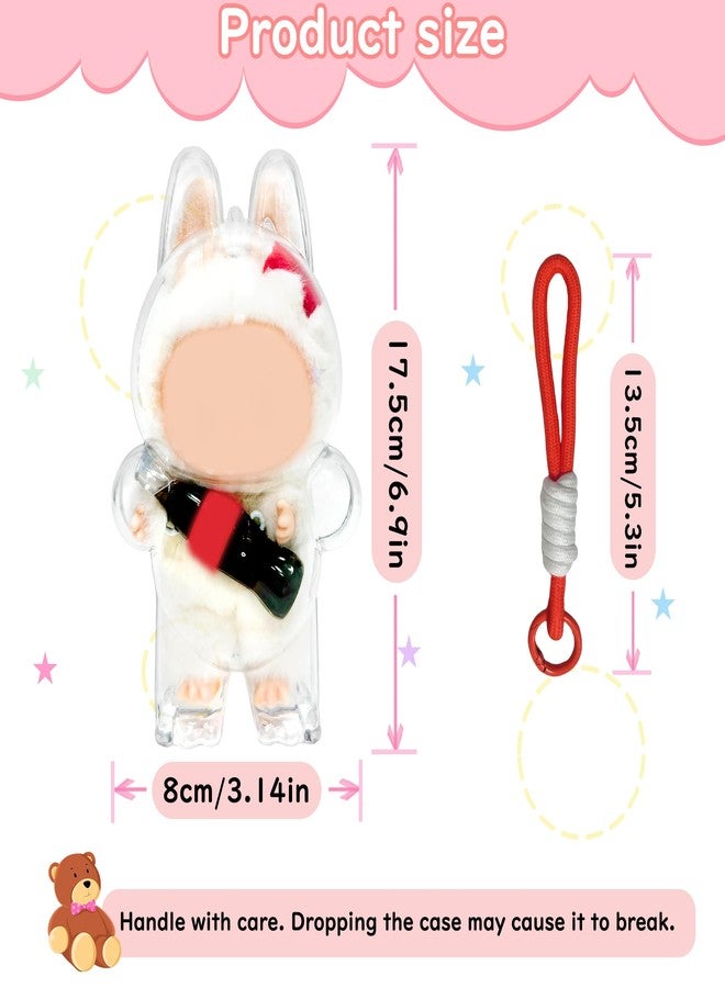 LUFEEMGA Protective Case for LABUBU Surprise Shake Doll,Clear Plastic Display Protective Cover PVC Bag Hanging Model Box with Keychain, Standing Soda Bottle - Image 2
